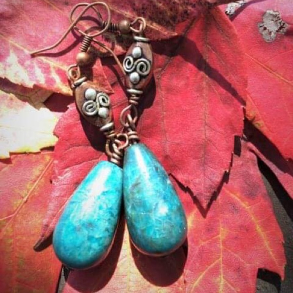 Handmade Chrysocola earrings